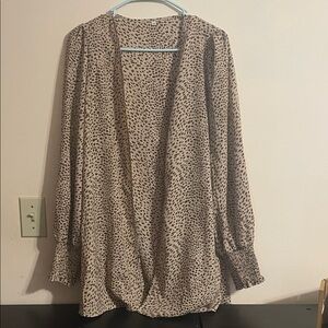 Leopard Print Open Cardigan